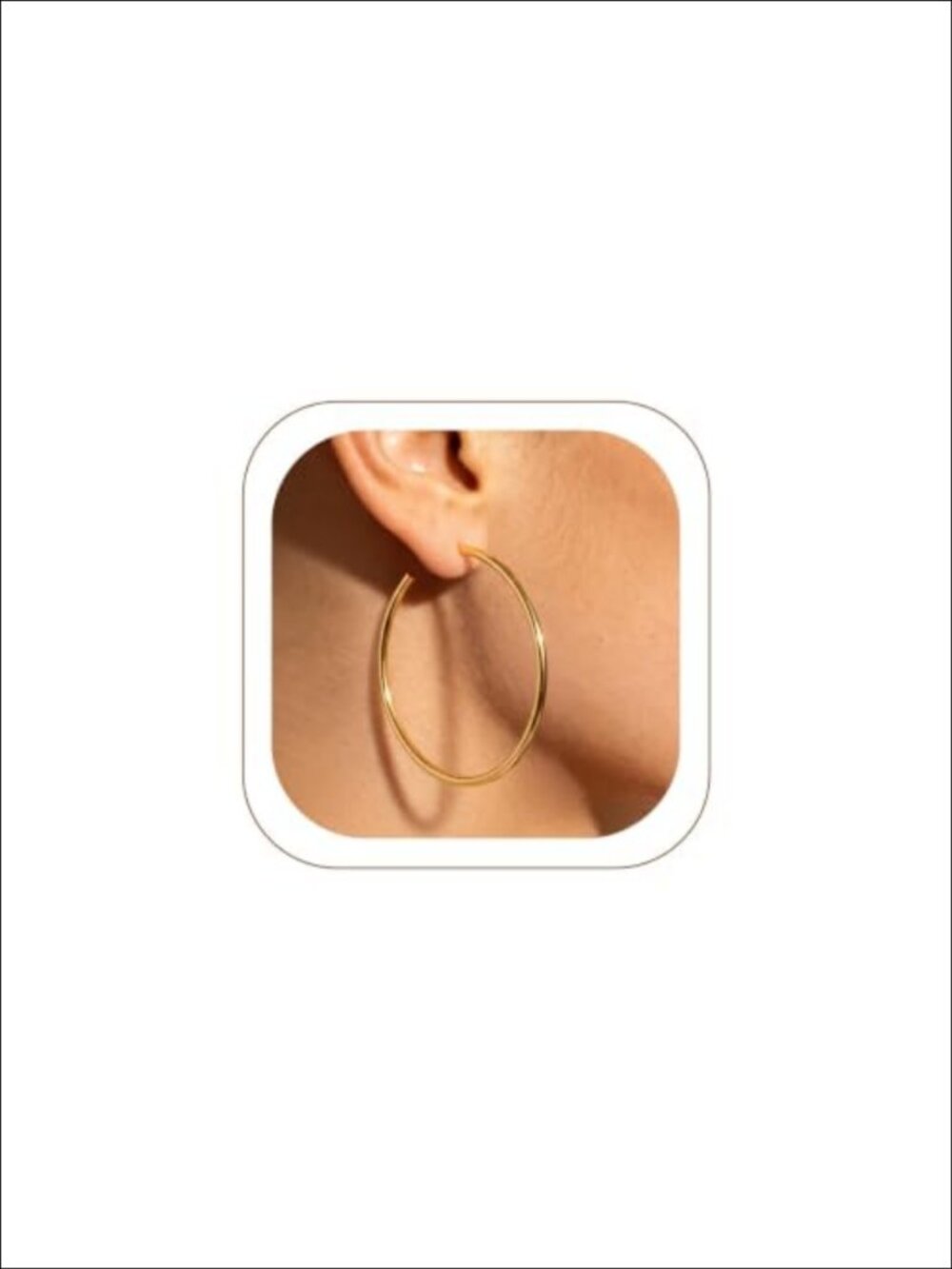 Thin 14K Gold Plated Stainless Steel Hoop Earrings Push Back